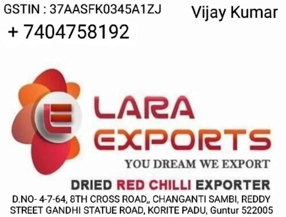 Visiting card store images of Red chilli