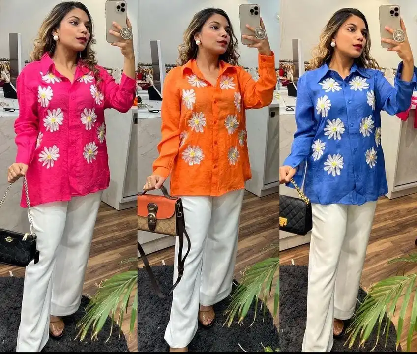 Post image *Don't wear what fashion designers tell you to wear. Wear what they wear*

👉 *Presenting Beautifully sunflower cord set 

Beautiful aari work on top shirt 

Colour
 *Green
Blue
Pink
Orange* 

👉🏻Top       : cotton 60*60
👉🏻Pant      : cotton premium quality 

👉 *Sizes :  38, 40, 42, 44*

👉 *Price  : *750 shipping* free

        Ready to dispatch
