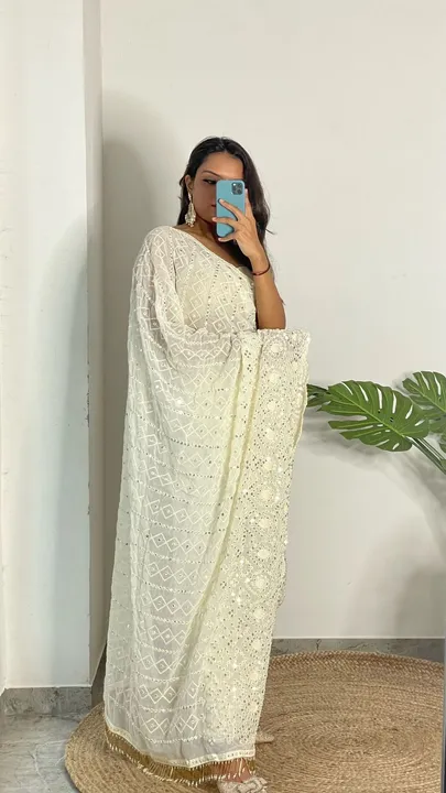 *Georgette hit design |*

Superb Soft Refined Georget Silk Saree With Lucknowi Thread Chikankari Wor uploaded by Maa Arbuda saree on 8/6/2023
