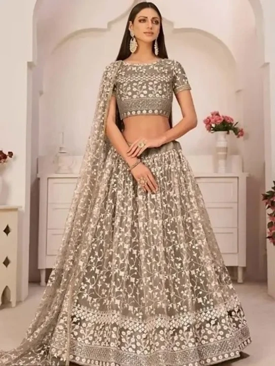 Womens Bridal Super Net With Silk Semi Stitched Lehenga Choli (Free Size)

 Color:  Peach

 Fabric:  uploaded by New collection on 8/6/2023