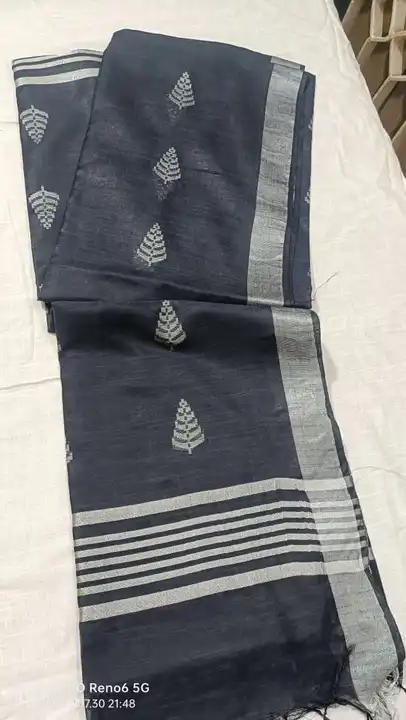 White dupion silk weaving design all over uploaded by Kiran Textile on 8/6/2023