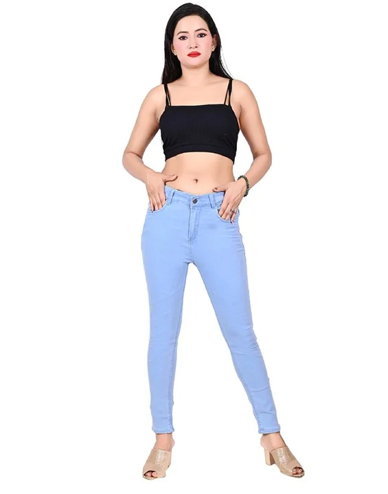One Button Narrow Fit High Waist jeans For Women  uploaded by Dress Warld  on 8/6/2023