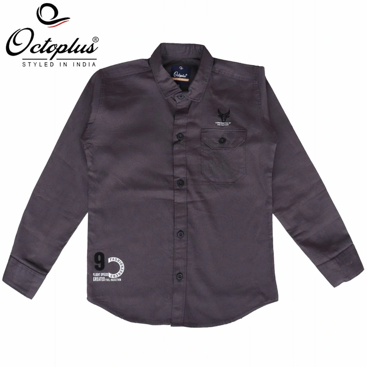 Octoplus casual Solid Plain shirts for boys  uploaded by HANJARI TEXTILE on 8/6/2023