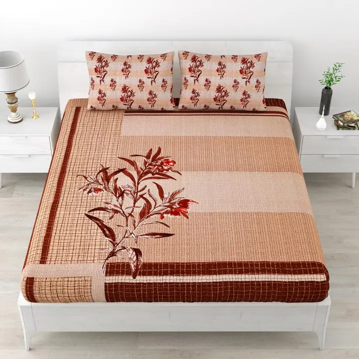Post image Cotton printed double bedsheet in 100×90 inches with 2 pillow covers