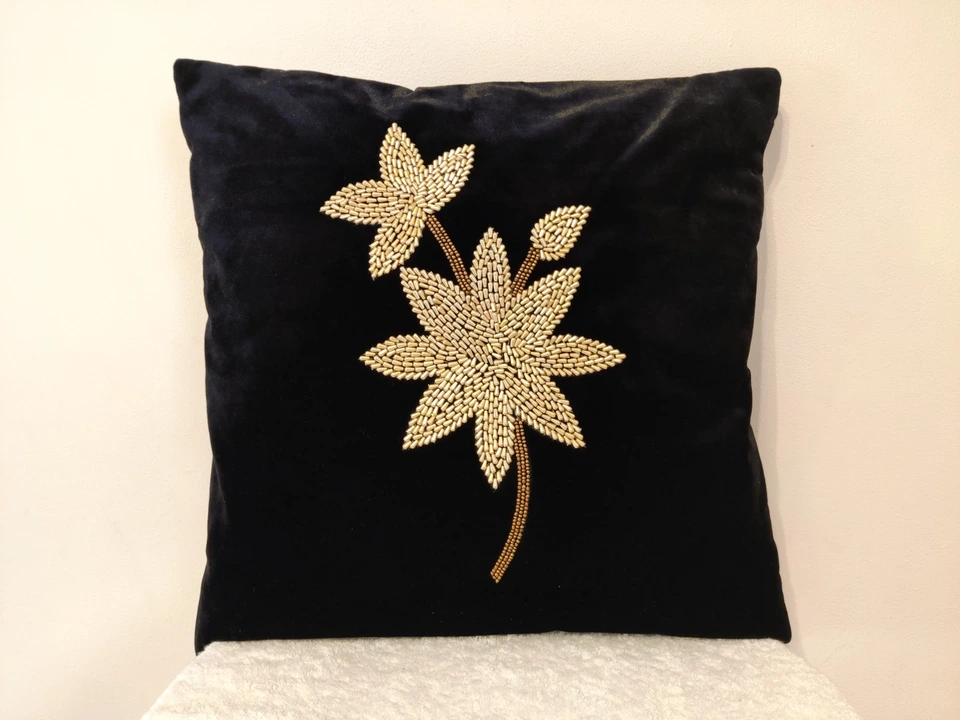 Cut Bead embroidery Handmade Cushion Cover  uploaded by Sabrina Exports on 8/6/2023