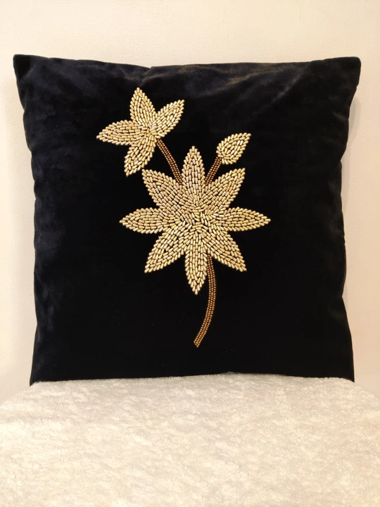 Cut Bead embroidery Handmade Cushion Cover  uploaded by Sabrina Exports on 8/6/2023