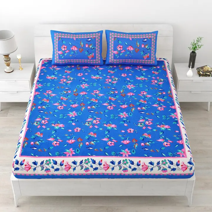 Cotton printed double bedsheet with 2 pillow covers uploaded by Maa Collection on 8/6/2023