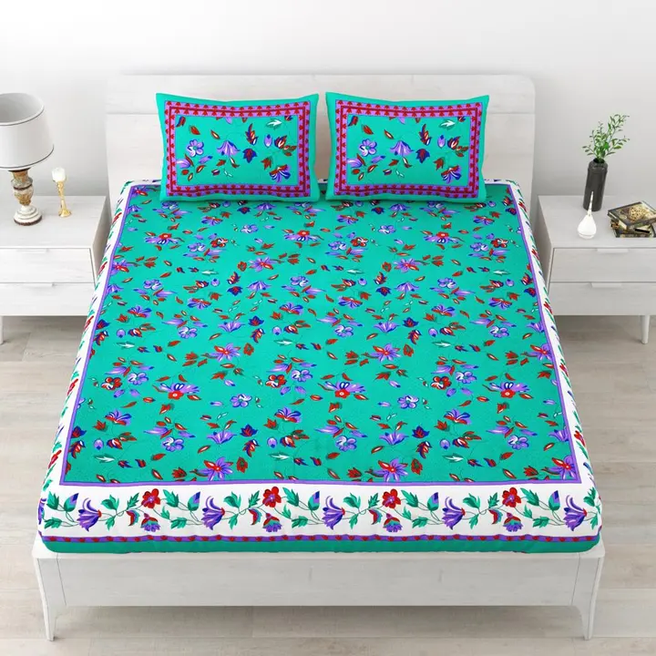 Cotton printed double bedsheet with 2 pillow covers uploaded by Maa Collection on 8/6/2023