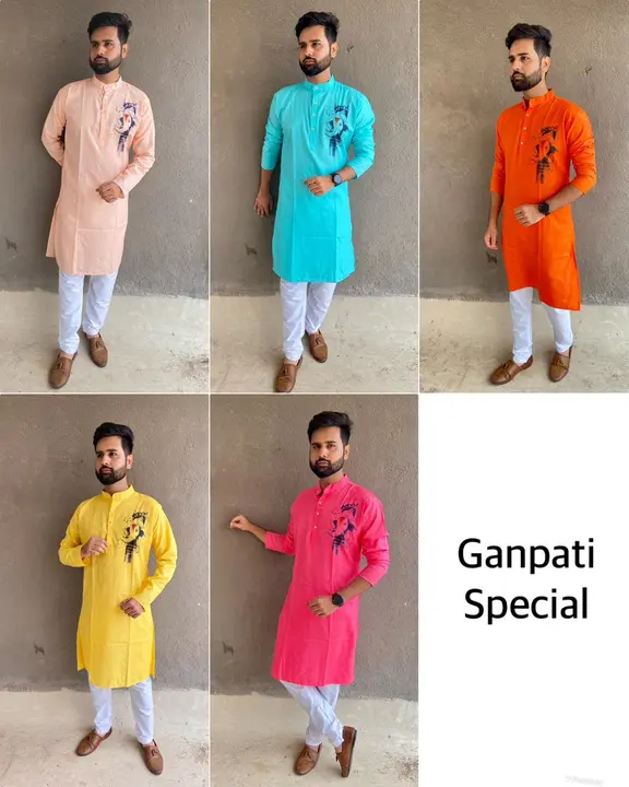 *Ganpati Special* 🙏

_Ganpati Printed Kurta in 5 best Color’s_

*Fabric:* Cotton 

*Size:* S M L XL uploaded by Style's fashion on 8/6/2023