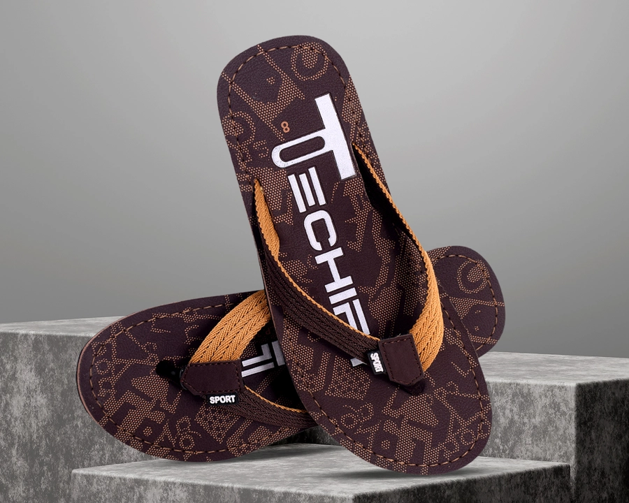 TECHIFY MENS FLIPFLOPS CHAPPAL DAILY CASUAL COMFORTABLE WEAR BROWN COLOR 6 TO 10 SIZE uploaded by Techify Exports on 8/6/2023