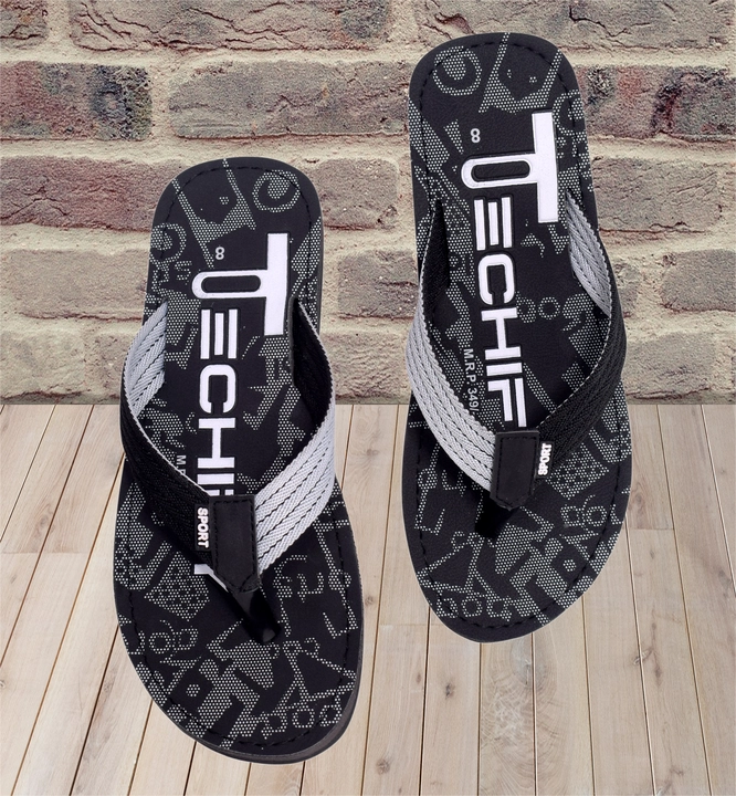 TECHIFY MENS FLIPFLOPS CHAPPAL DAILY CASUAL COMFORTABLE WEAR BLACK COLOR 6 TO 10 SIZE uploaded by Techify Exports on 8/6/2023