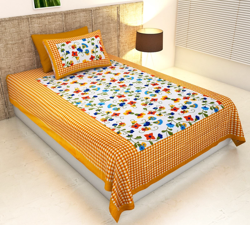 Cotton single bedsheet with 1 pillow covers  uploaded by business on 8/6/2023