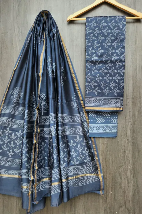 Bagru Hend block printed Chanderi silk suits  uploaded by NR Collection on 8/6/2023
