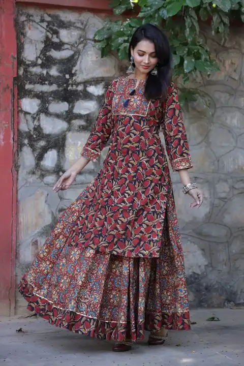 New collection of cotton hand block bagru printed *skirt and kurta* set available....

 uploaded by NR Collection on 8/7/2023