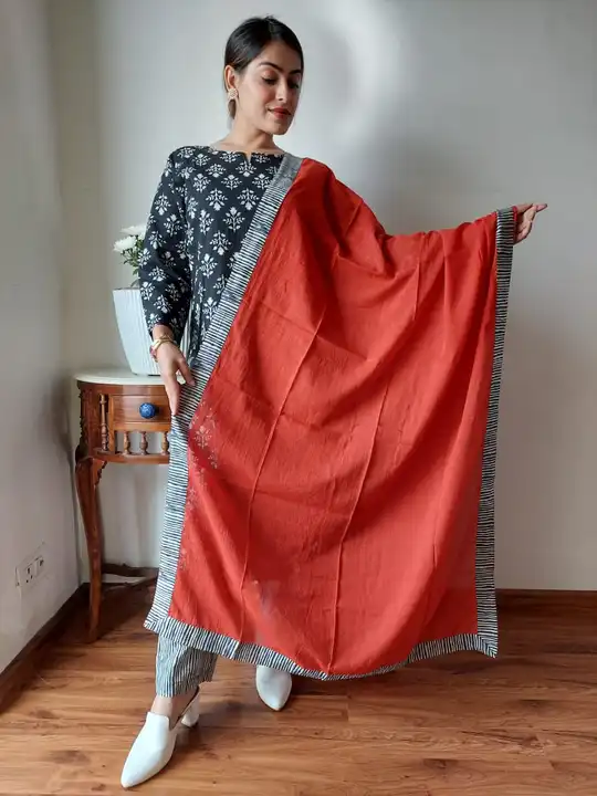 Cotton Suit with cotton dupatta  uploaded by business on 8/7/2023