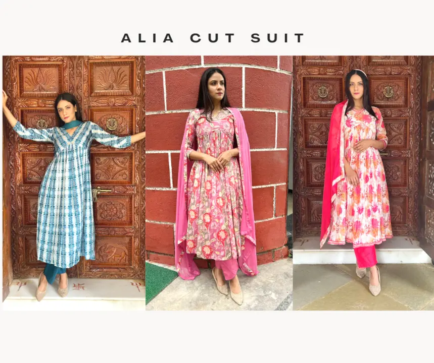Trendy Alia Cut Three Piece Catlouge  uploaded by Vihu fashion on 8/7/2023