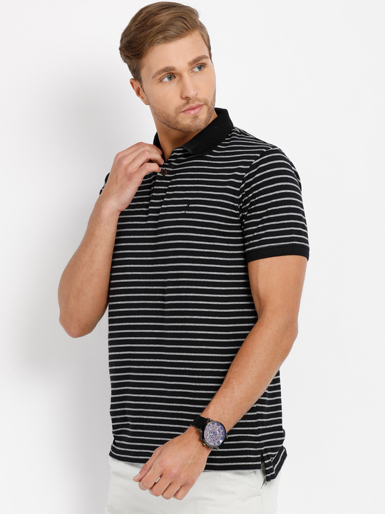 hot button polo collar stripe half sleeve tshirt for men! uploaded by Hotbutton.in  on 8/7/2023