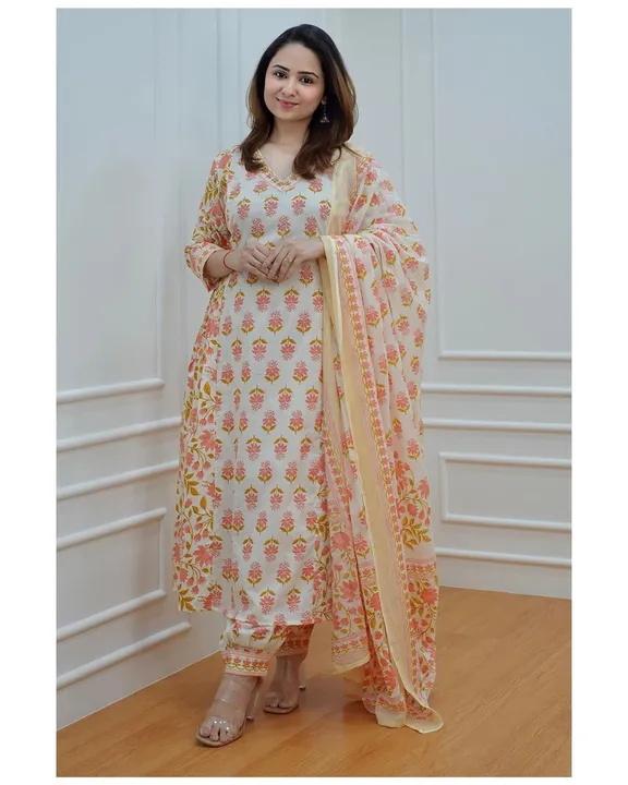 Rayon Handwork Kurti With Pant With Dupatta  uploaded by Plunder Province  on 8/7/2023