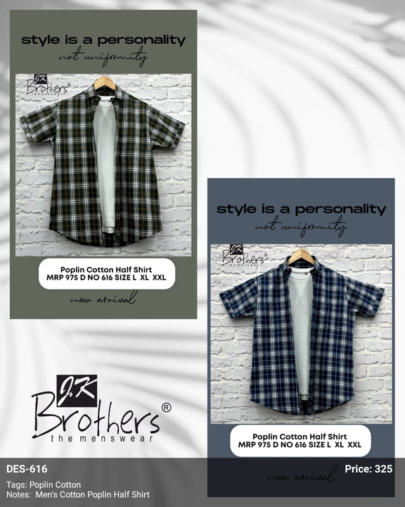 Poplin Cotton Half Shirts uploaded by Jk Brothers Shirt Manufacturer  on 8/7/2023