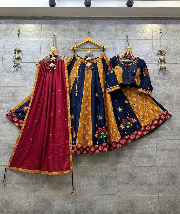 Cotton viving work fabric chaniya choli with gamthi work lace 
 uploaded by Aarchi - The Fashion Hub on 8/7/2023