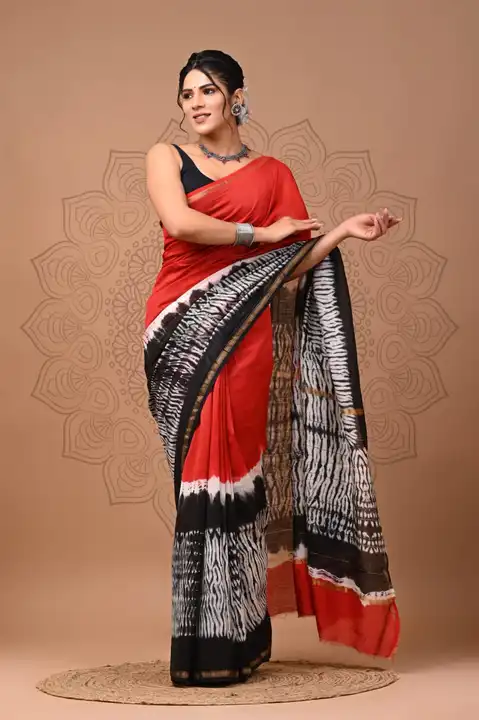 Chanderi silk sarees. uploaded by Shyam textiles  on 8/7/2023