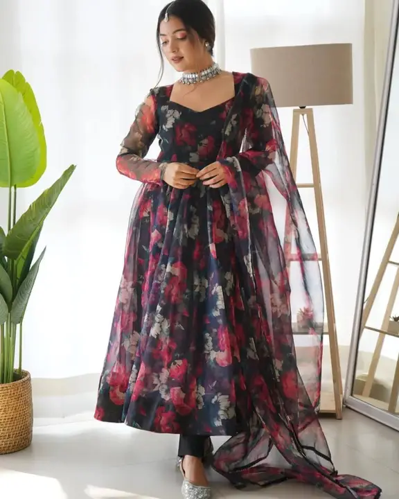 Sukhkarta Clothing Black Organza Gown 👗 uploaded by Sukhkrta clothing  on 8/7/2023