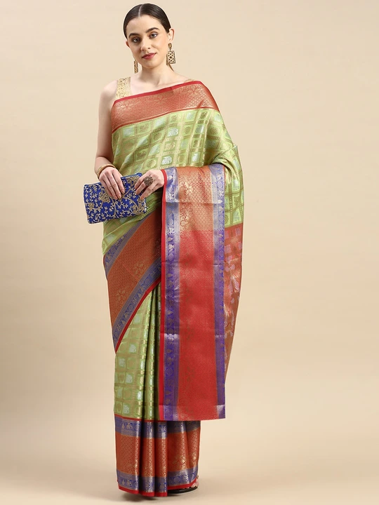 🔥 

Kanchipuram Handloom Weaving Silk Saree With Rich Contrast Zari Wooven Pallu n Rich Zari Wooven uploaded by Maa Arbuda saree on 8/7/2023