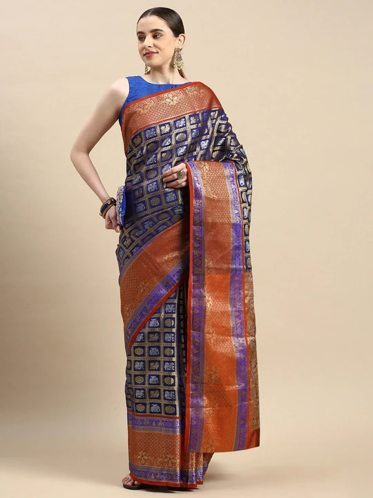 🔥 

Kanchipuram Handloom Weaving Silk Saree With Rich Contrast Zari Wooven Pallu n Rich Zari Wooven uploaded by business on 8/7/2023
