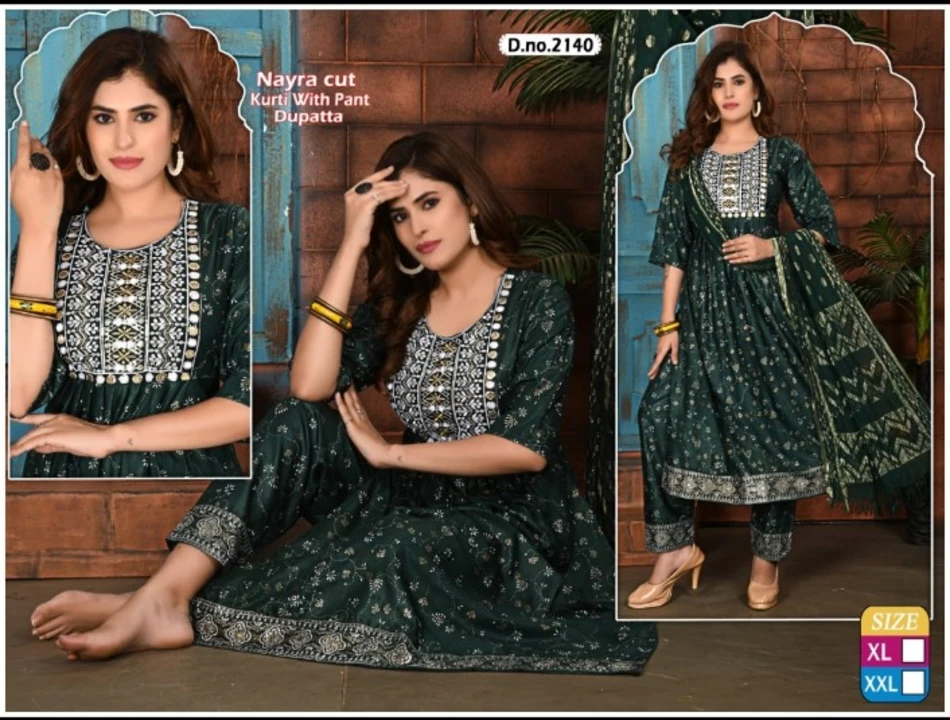 Nayra kurti with pant and dupatta  uploaded by BHATTAD TEXTILE AGENCY  on 8/7/2023