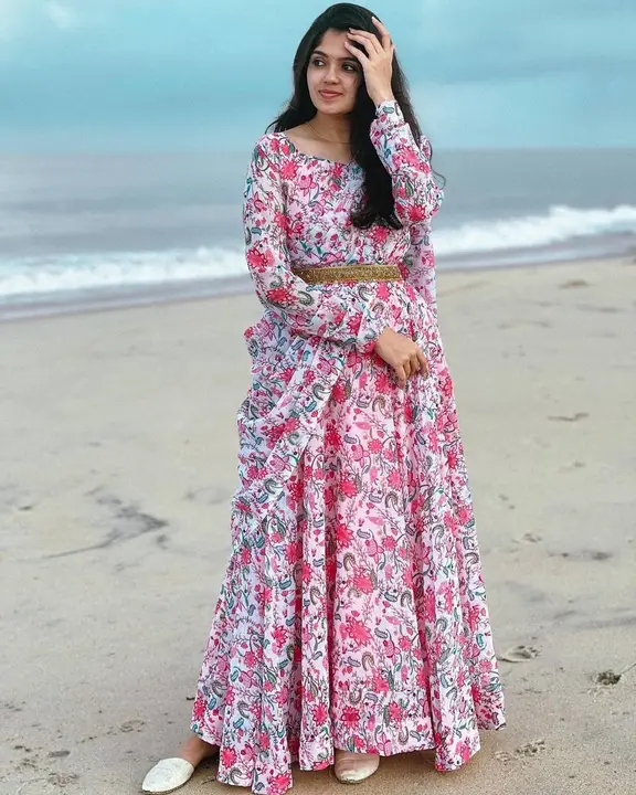 Sukhkarta Clothing Fox Georgette Gown 👗 uploaded by Sukhkrta clothing  on 8/7/2023