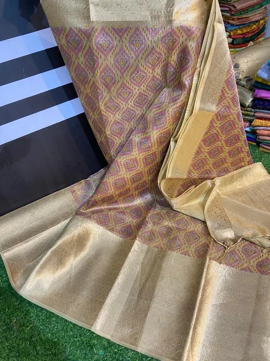 BENARASI BEAUTIFUL ZARI TISSUE SILK SAREE WITH DIGITAL PRINTS WORK  uploaded by NOOR BENARSI SAREES on 8/7/2023