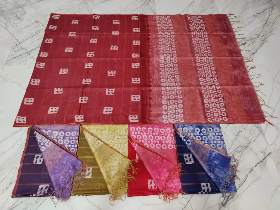 Bhagalpur cotton with contrast colour pallu and blouse exclusive design  uploaded by M ARVIND & CO on 8/7/2023