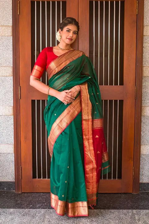 Rich pallu with allovar butii desing saree  uploaded by Dhananjay Creations Pvt Ltd. on 8/7/2023