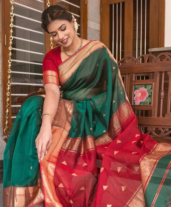 Rich pallu with allovar butii desing saree  uploaded by Dhananjay Creations Pvt Ltd. on 8/7/2023