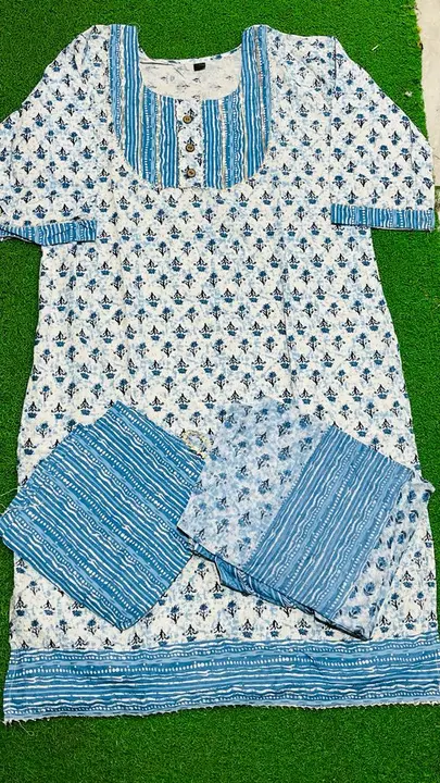 Cotton 92*80 kurti pent duptta set uploaded by business on 8/7/2023