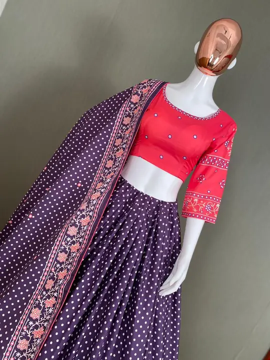 THIS NAVRATRI ROCK WITH THIS PRINTED LEHENGA CHOLI WITH DUPATTA*_
 uploaded by 🔥 S&S TEX WOLD 🔥 on 8/7/2023