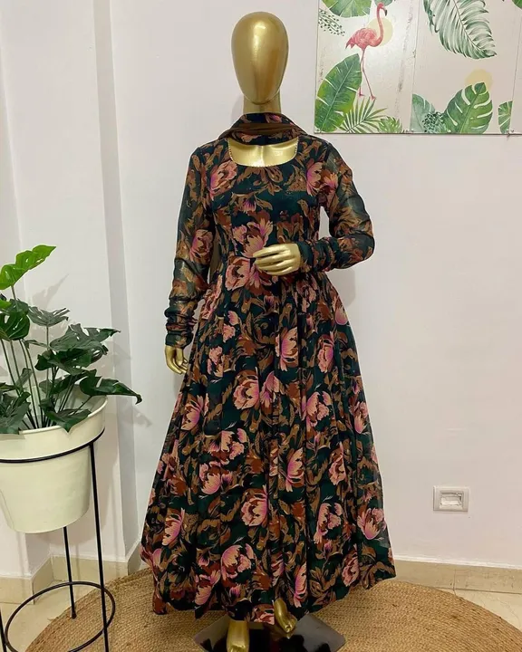 Beautiful Floral Shades🦄
Printed Georgette anarkali dress with  beautiful n fresh floral prints  un uploaded by Villa outfit on 8/7/2023