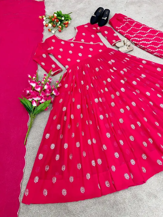 Designer Party Wear Look Embroidery gown uploaded by Valam fashion on 8/7/2023