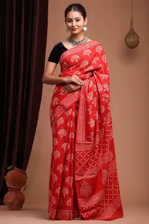 🥳 New collection 🥳 

💐 Cotton saree 💐 

Hand block printed pure cotton mulmul ....
Natural dye & uploaded by Ayush Handicarft on 8/7/2023