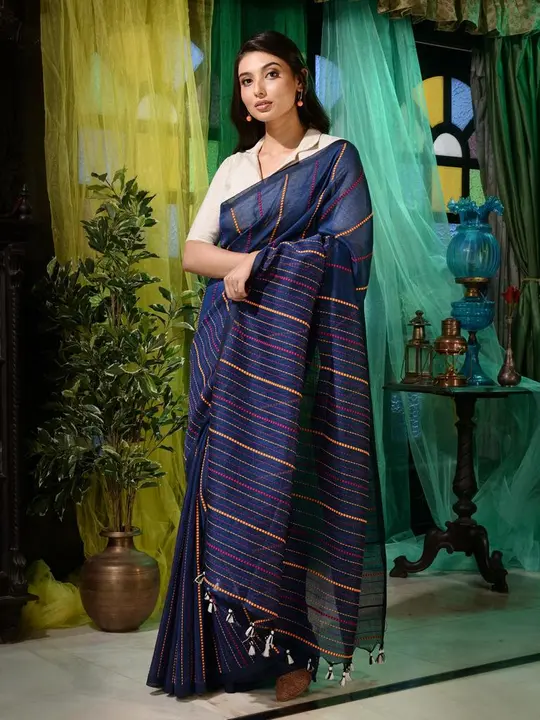 PURE LINEN SAREE WEAVING WORK  uploaded by business on 8/7/2023