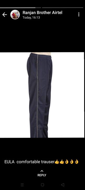 EULA pc trouser uploaded by Sark clothing house on 8/7/2023
