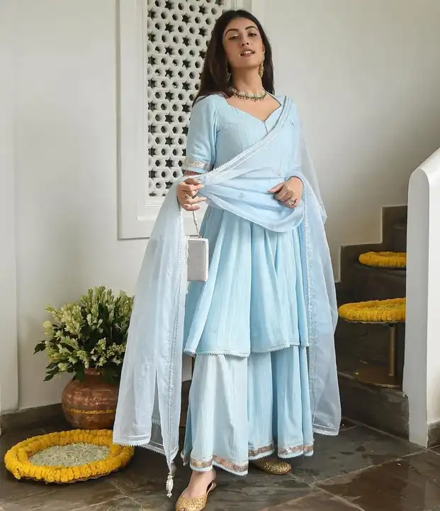 Kurti with dupatta and salwar  uploaded by Rohit creation on 8/7/2023