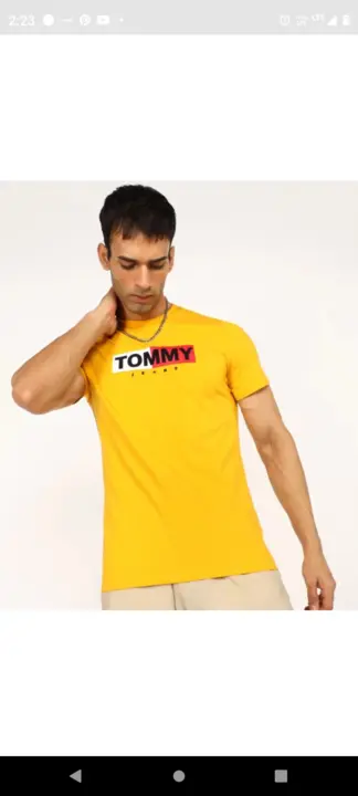 Men's yellow round neck cotton t shirt  uploaded by business on 8/7/2023