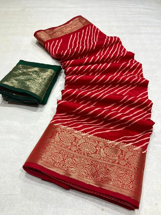 ❤️ *Summerspecialsaree*  

*beautiful color combination Saree for all ladies*

👉keep shopping with  uploaded by Gotapatti manufacturer on 8/8/2023