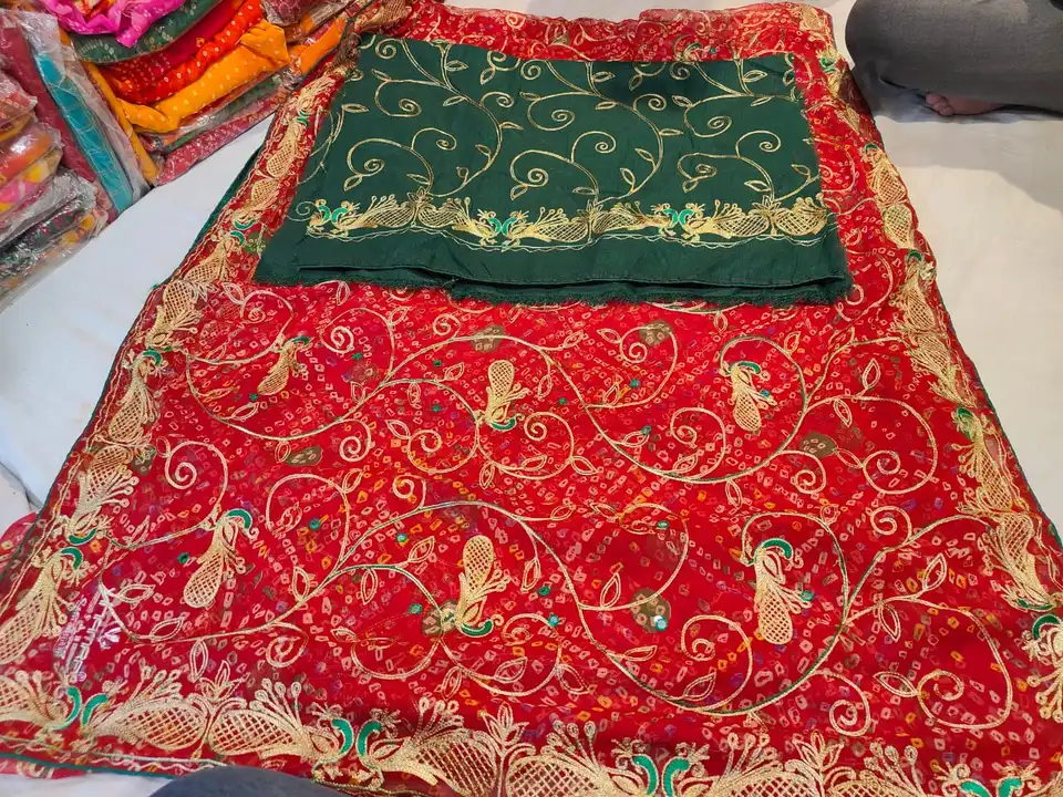 New launched beautiful heavy georgte fine quality fabric with all over Kasab Zaree haal work saree 
 uploaded by Gotapatti manufacturer on 8/8/2023
