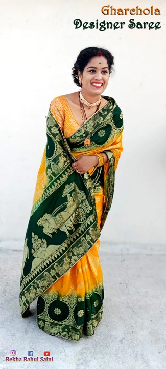 New launching special dhamaka 🪅🪅🪅

Fabric Pure ghadchola banarsi silk saree jari cheks desing ori uploaded by Gotapatti manufacturer on 8/8/2023