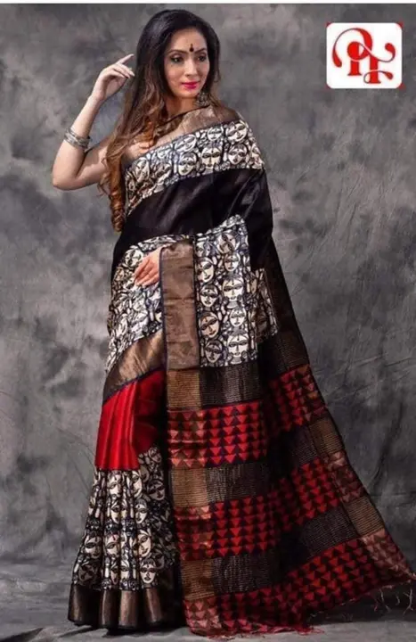 Available jori paar tasshar block print saree
 uploaded by BD Textile on 8/8/2023