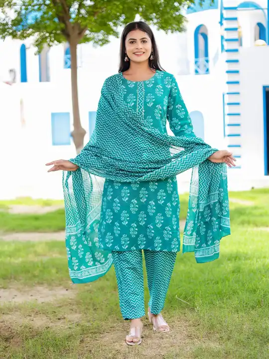 🌸🌸🌸🌸🌸🌸🌸🌸🌸

*block print kurti with Pants & Dupatta*
〰️〰️〰️〰️〰️〰️〰️〰️〰️〰️〰️〰️

*Kurti Length uploaded by business on 8/8/2023