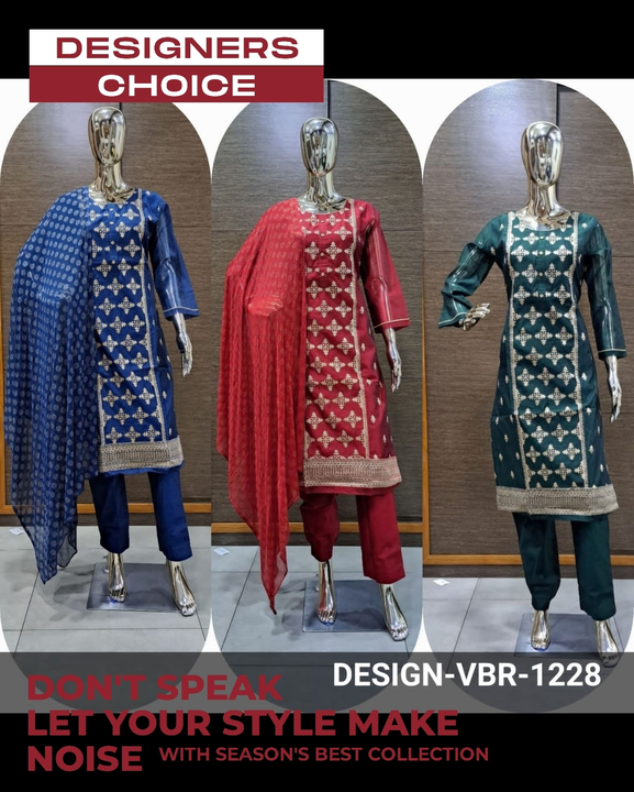 Modal Chanderi designer Suits  uploaded by V B Sons on 8/8/2023
