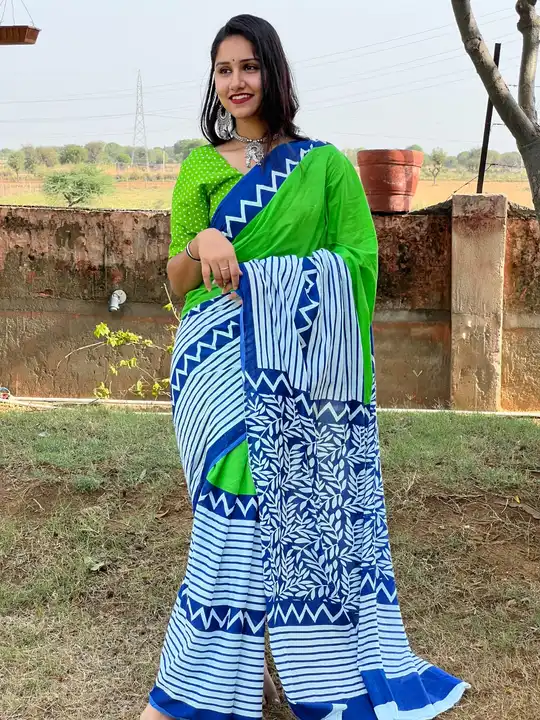 Hand block printed saree  uploaded by Yash handicrafts on 8/8/2023